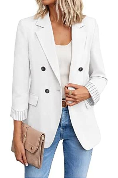 Minar Mina Self 2026 Spring Women's Tweed Plaid Blazer Jacket - Fully Lined F...