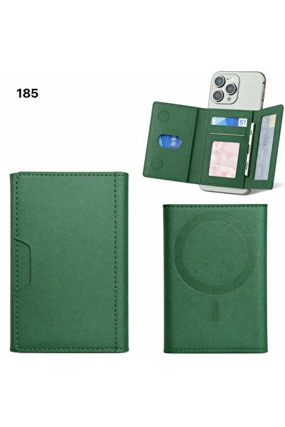 Generic Brand Leather Magsafe Wallet Magnetic Card Holder with Adjustable Sta...