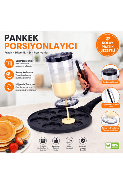 FBA Home Decor Pankek Porsiyonlayıcı Hamur Dağıtıcı 900 ml – Kontrollü Dökme ...