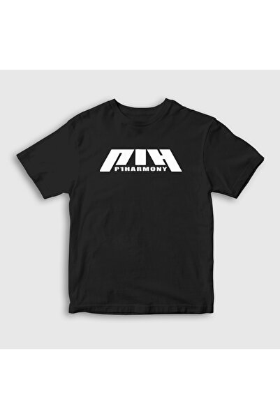 Presmono Unisex Kids Black Logo K-Pop P1Harmony T-Shirt 620253Tt