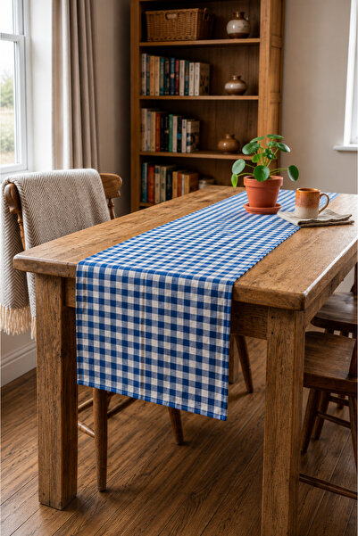 Attolya Checkered Runner, Bohemian Country House Style Checkered Runner, Ging...