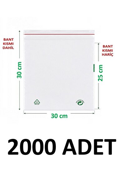 MTKardeşler 2000 Pieces 30X25+5 cm Transparent Green Recyclable Adhesive Nylo...