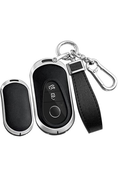 Generic Smart Key Case Leather Key Cover Case Keyring Zinc Alloy fit for Merc...