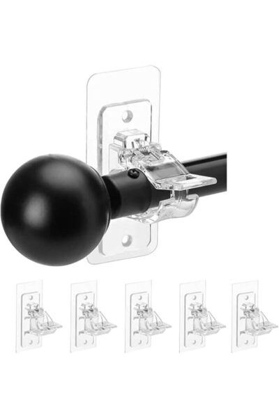 Tazweeq No Drill Curtain Rod Holders Brackets, Self Adhesive Rod Holder Hooks...