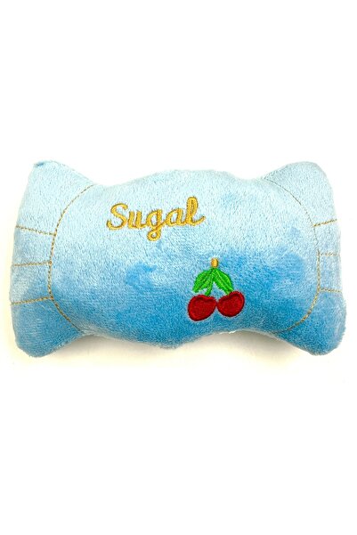 Tasma Market Plush Dog Toy with Squeaky Sound - Pillow (Blue) (17X9 cm)
