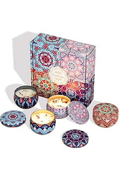 L&Wen Scented Candles Gift Set for Women, 4 Pack Aromatherapy Candles with Es...