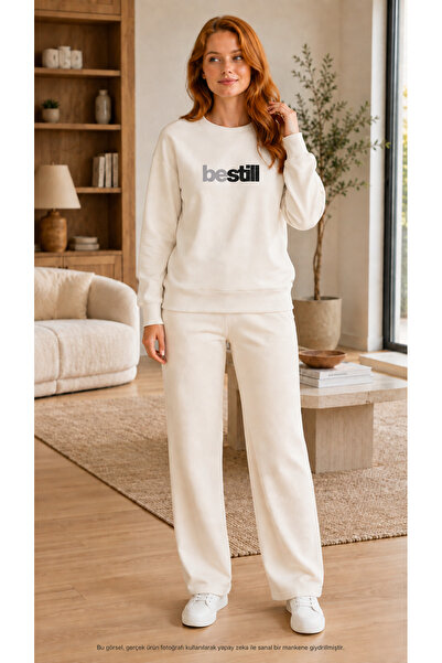TREND EMMODA Women's Be Still Written Sweatshirt Set – Round Neck Printed Swe...