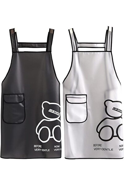 TERRIFI Kitchen Apron with Hand Wipe Pocket, 2 PCS Transparent Waterproof BBQ...