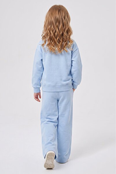 Dmb Girls' Wide-Leg Sweatpants Set Crew Neck Sweatshirt and Pants