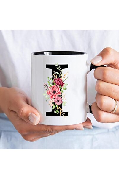Generic Personalized Initial Mug Letter,Coffee Mugs with Flowers Alphabet,Mug...