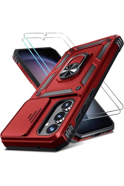 GENERAL [3 في 1] غطاء متوافق مع جالاكسي S24 FE مع غطاء منزلق لعدسة الكاميرا +...