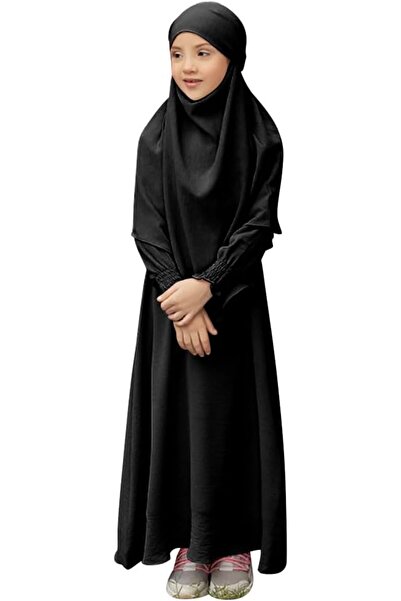 IDOPIP Muslim Dress for Girls Islamic Prayer Abaya Smocked Long Sleeve Kaftan...