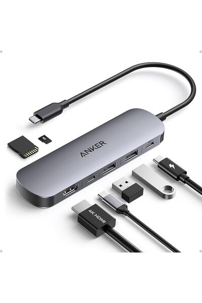 Anker Stuy Anker USB C Hub, 7-in-1 Multi-Port USB Adapter for Laptops, 4K@60H...