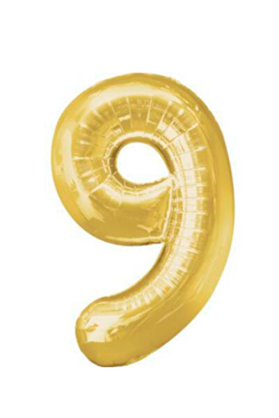 ninex 42 inch Number Balloons, Large Gold Foil Helium Balloons for Anniversar...