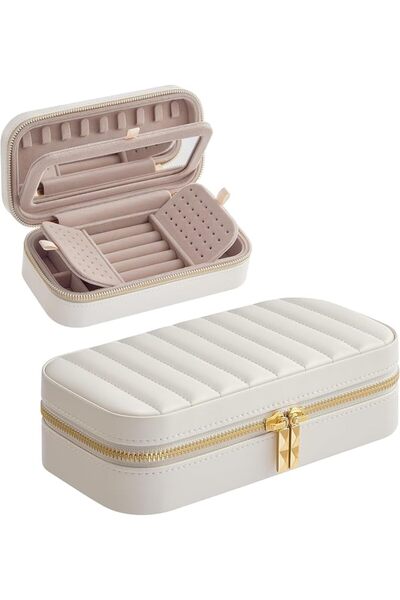 NALACAL Travel Jewelry Case, Portable Small Jewelry Box Organizer with Mirror...