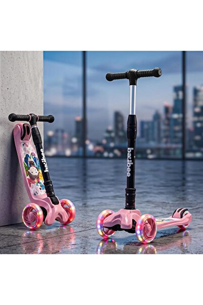 BAYBEE Flash Scooter for Kids, 3 Wheel Kids Scooter Smart Kick Scooter with F...