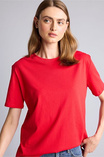 DeFacto Regular Fit Bisiklet Yaka Basic Düz Penye Kısa Kollu Tişört W9584AZ26SP