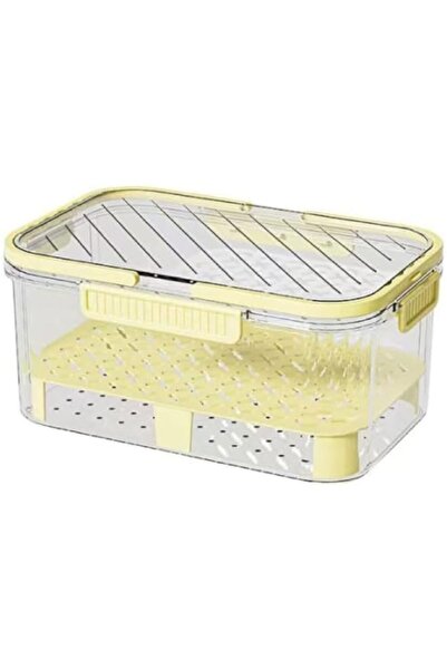Generic Portable Food Storage Crisper Box with Handle, Clear PET Plastic, Sea...