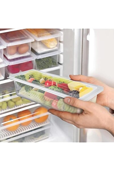 Generic Fridge Storage Boxes (Pack of 4), Fridge containerwith Removable Drai...