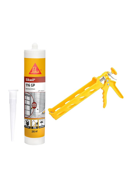 Duravel Silicone Sealant and Gun-Sika Sikasil 116-GP Universal Silicone, 280 ml