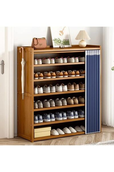 Recheer-Go Shoe Rack Wooden Shoe Rack Organizer 7 Tier Shoe Storage Shelf Fre...