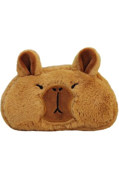GENERAL Novelty Funny Calm Down Soft Plush Brown Capybara Big Mouth Green Fro...