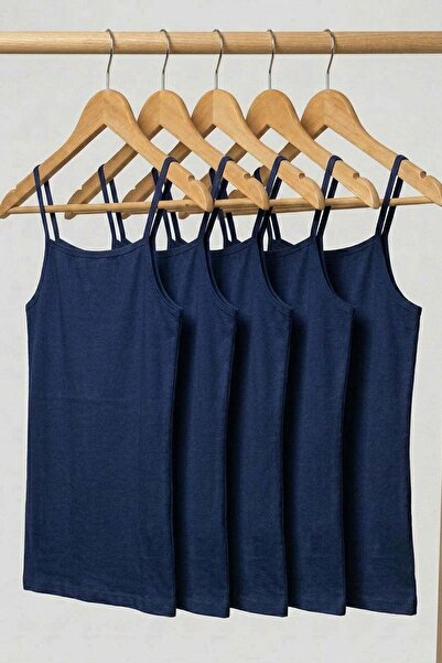 COTENCONCEPT 5 Pieces of Cotton Blend Plain Strappy Undershirts (Ages 5-14)