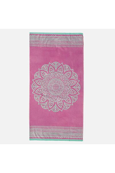 OEM Prosop de Plaja din Bumbac Roz Verde Mandala 150x75cm