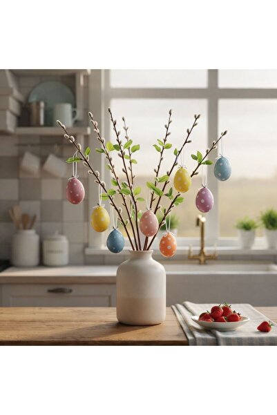 Alista Home Ramură decorativă artificială de salcie, 58 cm, Decor de primăvar...
