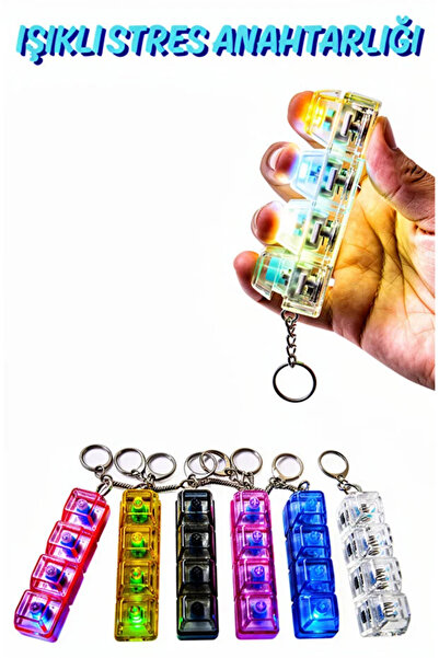 Hello Watch Işıklı Klavye Stres Giderici Anahtarlık Click Sesli Mini Fidget K...