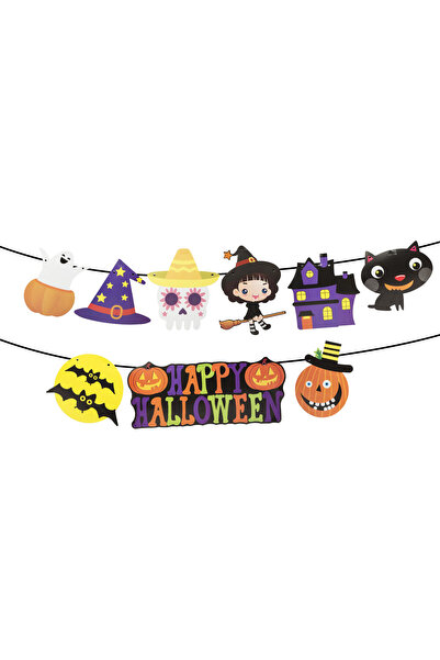 Alista Home Halloween Garland 3.5m made of paper, with pumpkin/ghost/witch mo...