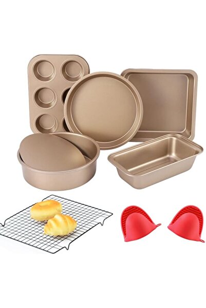 Generic EYSOO Nonstick Bakeware Set 7 Pcs Baking Pans Set- Pizza Tray, Round/...