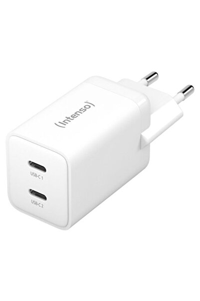Intenso Ασύρματος Φορτιστής GaN Με 2 Θύρες Εξόδου USB-C 40W Λευκό W40CC