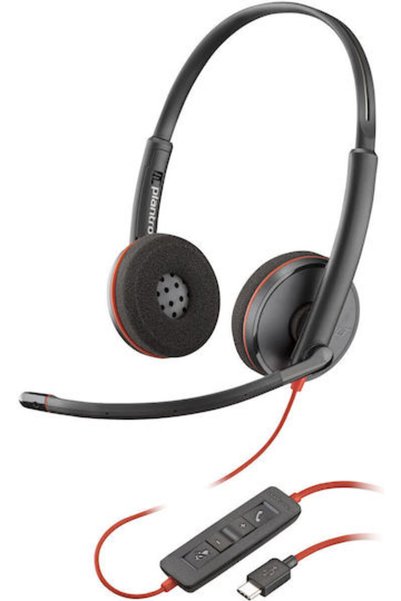 Poly Blackwire 3220 Ακουστικά Πολυμέσων Επί του Αυτιού με Μικρόφωνο USB-A / U...