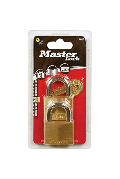 Master Lock Ατσάλινο λουκέτο 150T, ορειχάλκινο με κλειδί, 50mm, 2 τεμάχια. Κω...