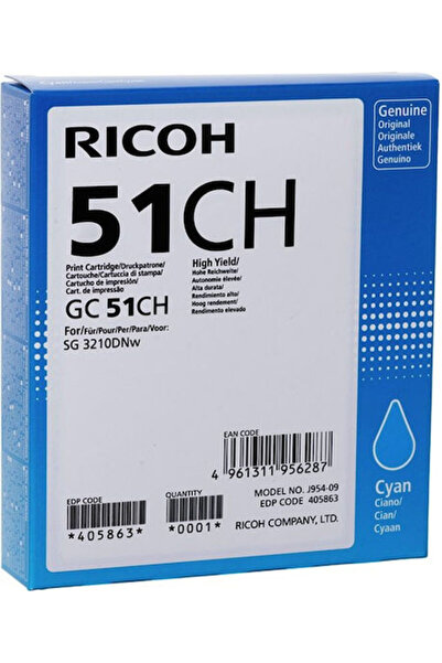 Ricoh GC51CH Γνήσιο Μελάνι Εκτυπωτή InkJet Κυανό (405863)