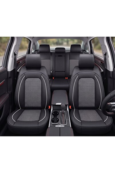 DELUXETUNING Set huse auto scaune universale de lux din piele cu textil, neag...