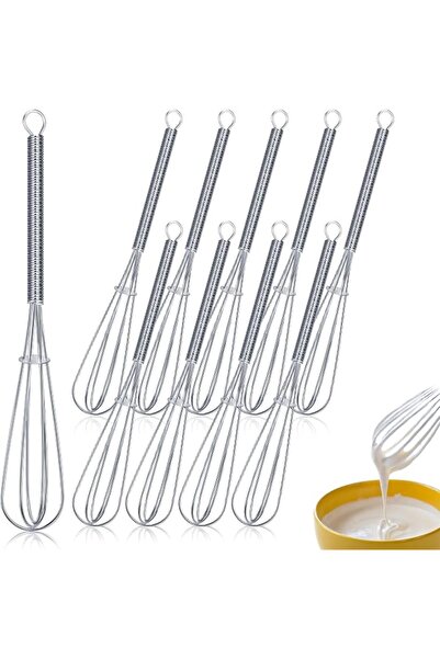 KASTWAVE Mini Stainless Steel Whisks, 10 Pcs 6 Inch Small Hand Balloon Whisks...