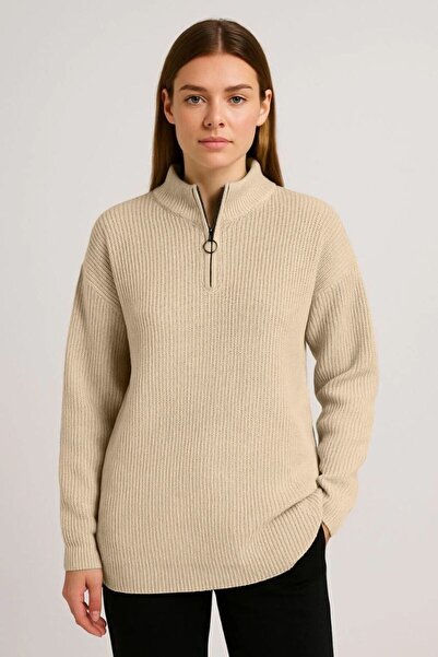 Mariposa Secret Women's Half Zipper Knitwear Sweater Thessaloniki Knit Stand ...