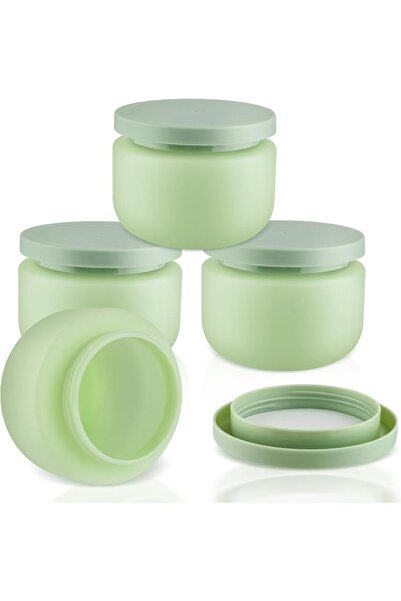 X SPRING Plastic Jar with Lid 8 oz, 4-Pack Round Wide Mouth Containers, Durab...