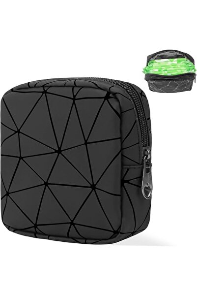X SPRING Sanitary Napkin Storage Bag, Black Portable Pouch for Women, Discree...