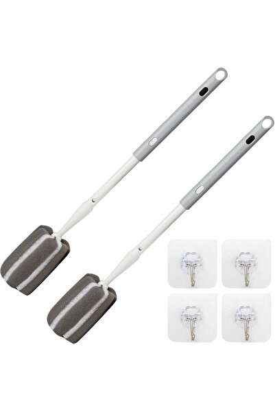 Yelajoy 2 Pack Adjustable Bottle Brush with 4 Traceless Hooks, Bottle Gap Cle...