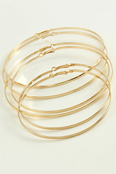 Mercansa Dotted Metal Hoop Earrings 6 Pieces