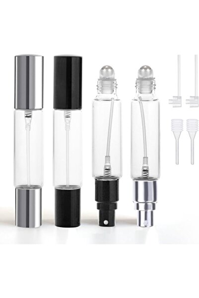 KASTWAVE 4-Pack 10ml Premium Dual-Head Refillable Travel Perfume Atomizer & E...