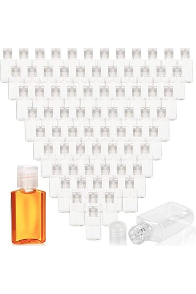 Conagel 150 Pcs 1 oz Plastic Refillable Bottles with Flip Cap Clear Travel Si...