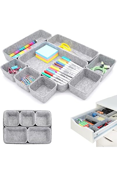 Goodern Drawer Organizer Divider Trays,8 PCS Office Desk Organizer Drawer Tra...
