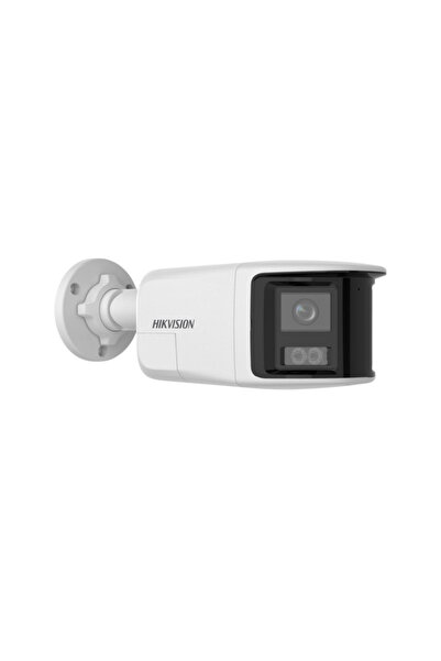 Hikvision كاميرا مراقبة خارجية DS-2 CD 2 T 83 G 2 P-LISU بدقة 8 ميجابكسل، كاميرا IP بزاوية 180 درجة مع إضاءة ذكية هجينة ونظام كشف ذكي