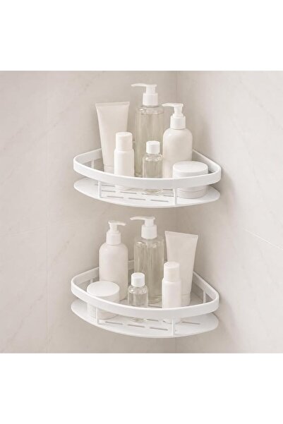 GENERAL No Drill Aluminum Bathroom Corner Shelf, Wall Mounted Shower Caddy Or...