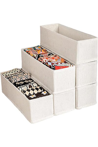 TERRIFI Mini Foldable Clothes Drawer Divider 6 Pack, Fabric Underwear Drawer ...