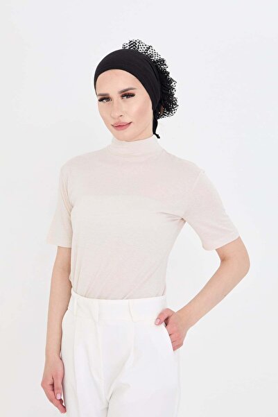 HÜRREM BONE Beige Body Turtleneck Viscose Half Sleeve 1028_12